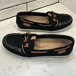Sperry Top Sider Black Moccasin Boat Shoes